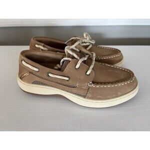 Magellan Outdoors Women's Topsail Boat Shoes Sz 6B Medium Brown Leather Slip On